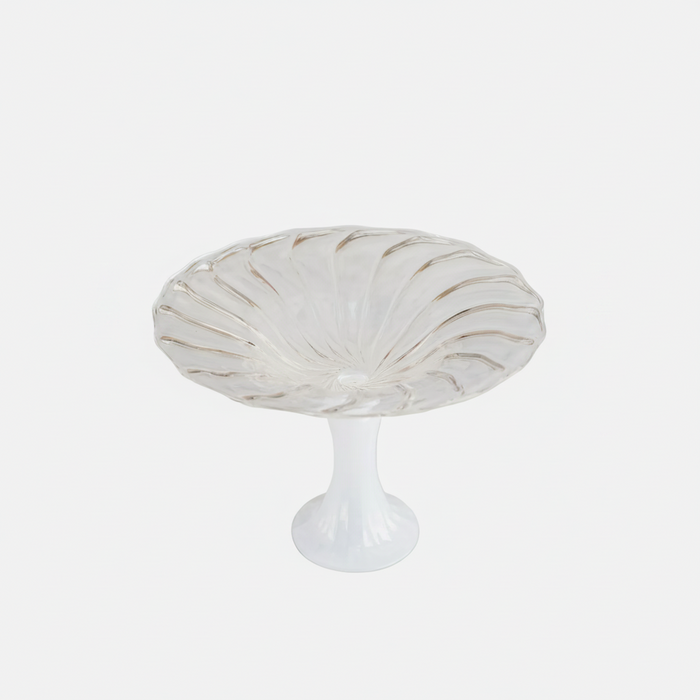 Fruit Bowl - Glass - White & Clear