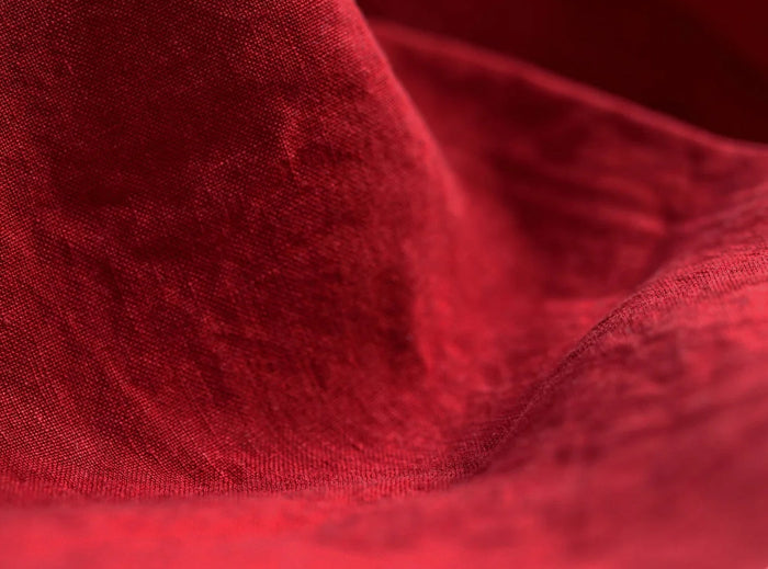 'Full Field' Linen Napkin in Claret Red, 50x50cm
