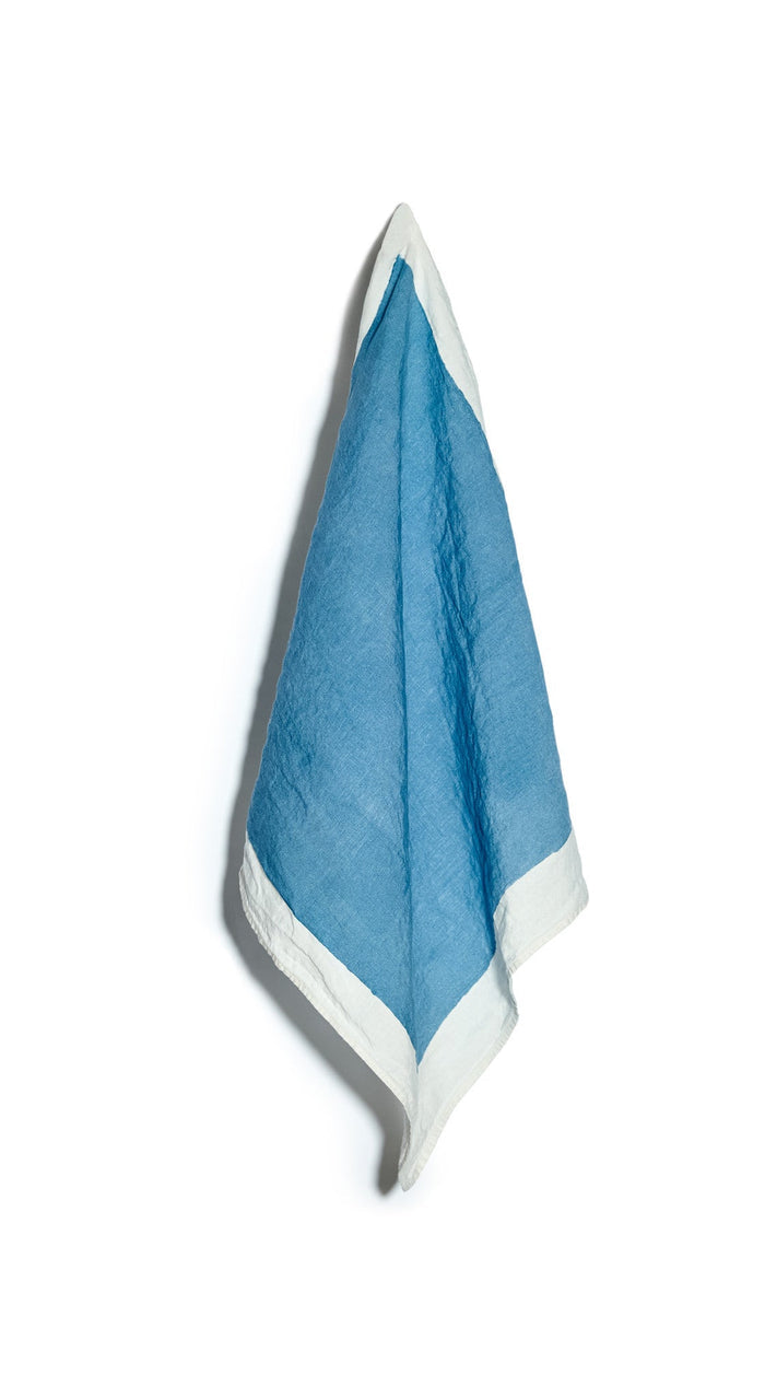 'Full Field' Linen Napkin in Sky Blue, 50x50cm