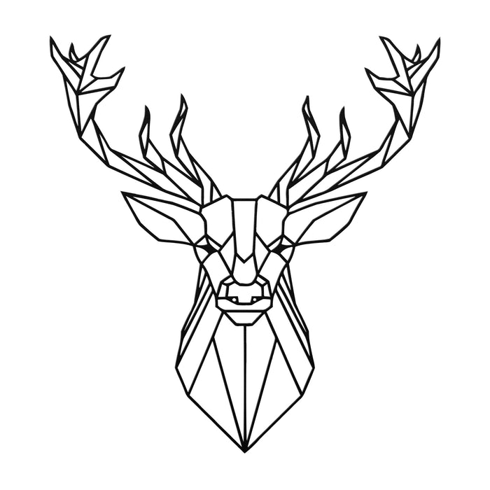 Geometric Deer Metal Wall Art Buck Decor