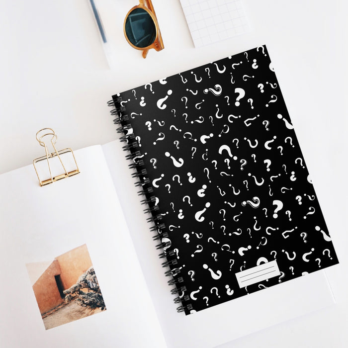 Gift for Friend Question Mark Spiral Notebook - Ruled Line, 59 Pages Self Care Journal