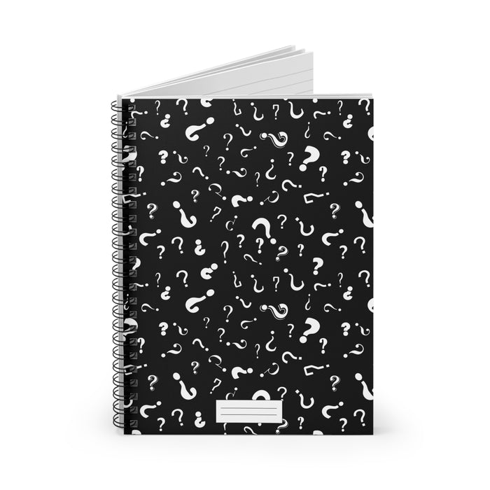 Gift for Friend Question Mark Spiral Notebook - Ruled Line, 59 Pages Self Care Journal