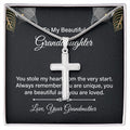 Gift for Granddaughter Stainless Steel Cross Necklace from Grandmother gift