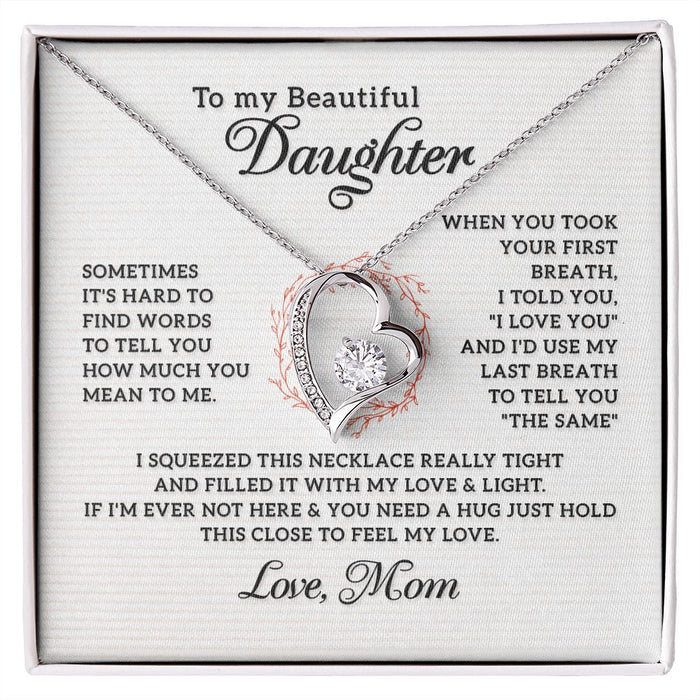 Gifts for Daughter Necklace Heart, Gifts from Mom to Daughter Birthday Christmas