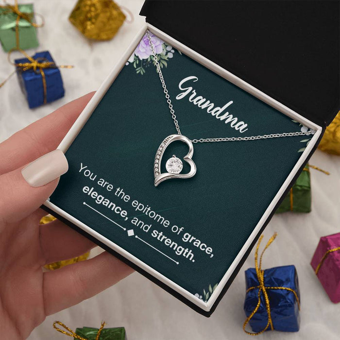 Gifts for Grandma Heart Necklace, Gifts from Grandkids
