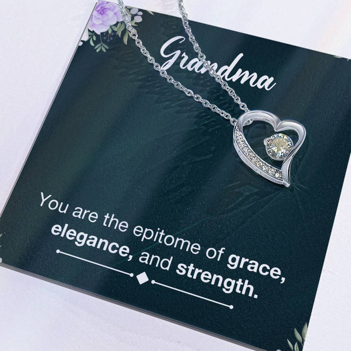Gifts for Grandma Heart Necklace, Gifts from Grandkids