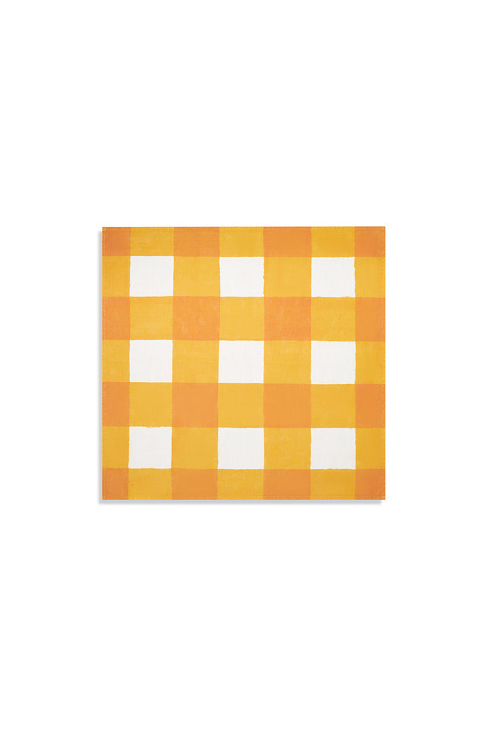 ‘Gingham’ Linen Napkin in Mustard Yellow