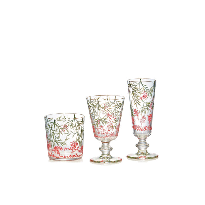 Hand Painted Les Airelles Champagne Flute