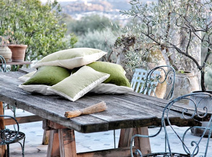 Hand Painted Linen Cushion Cover in Grape, 60cm x 40cm