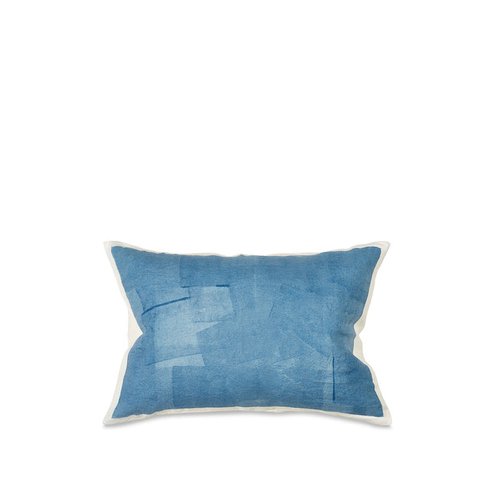 Hand Painted Linen Cushion Cover in Sky Blue, 60cm x 40cm