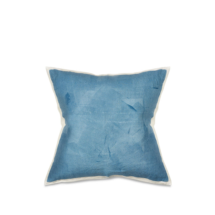 Hand Painted Linen Cushion Cover in Sky Blue, 60cm x 60cm