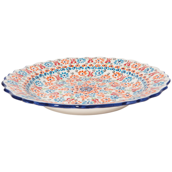 Hand-painted Turkish 12 inch Plate - Evani White