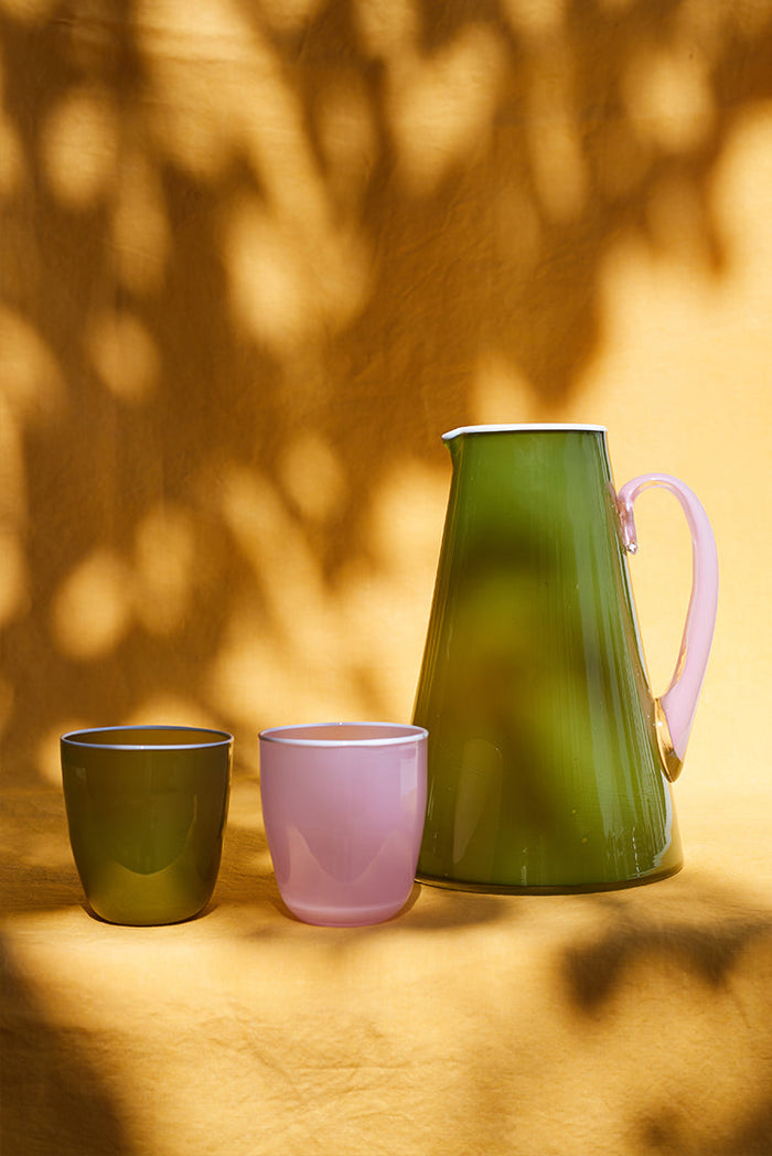 Handblown Bumba Glass Tumbler in Apple Green, 30cl