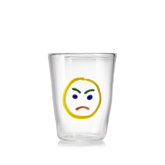 Handblown Glass 'Angry' Mood Tumbler