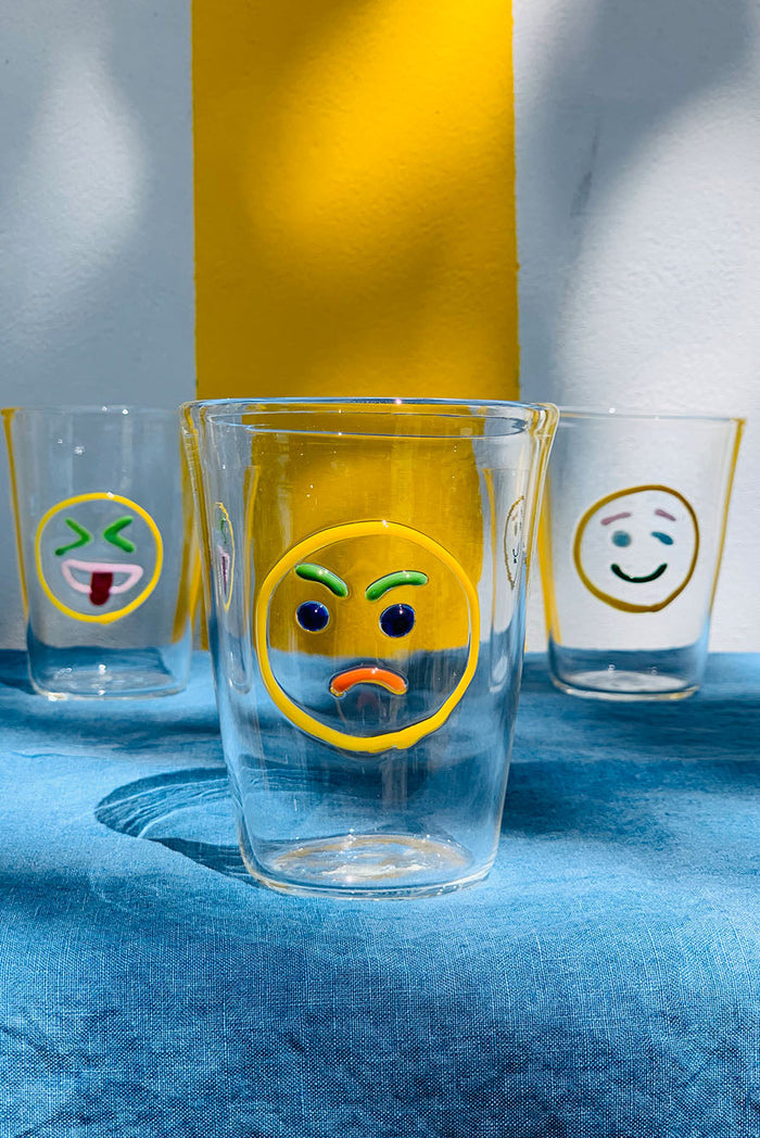 Handblown Glass 'Angry' Mood Tumbler
