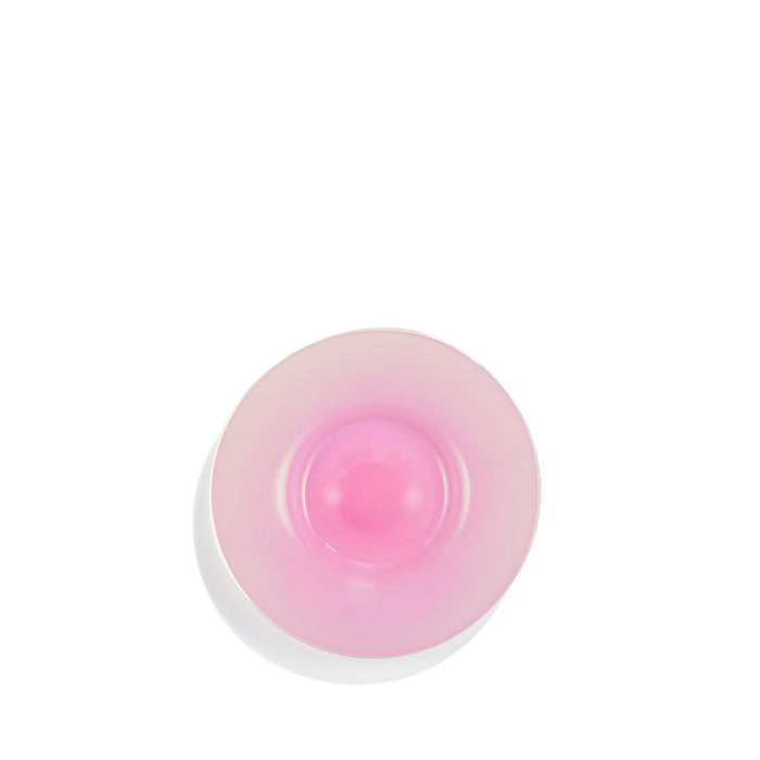 Handblown Glass 'Bumba' Soup / Dessert Plate in Rose Pink, 18cm