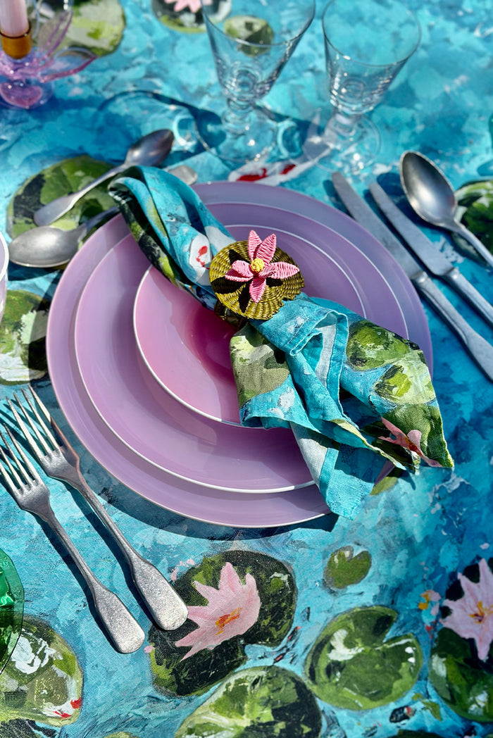 Handblown Glass 'Bumba' Soup / Dessert Plate in Rose Pink, 18cm