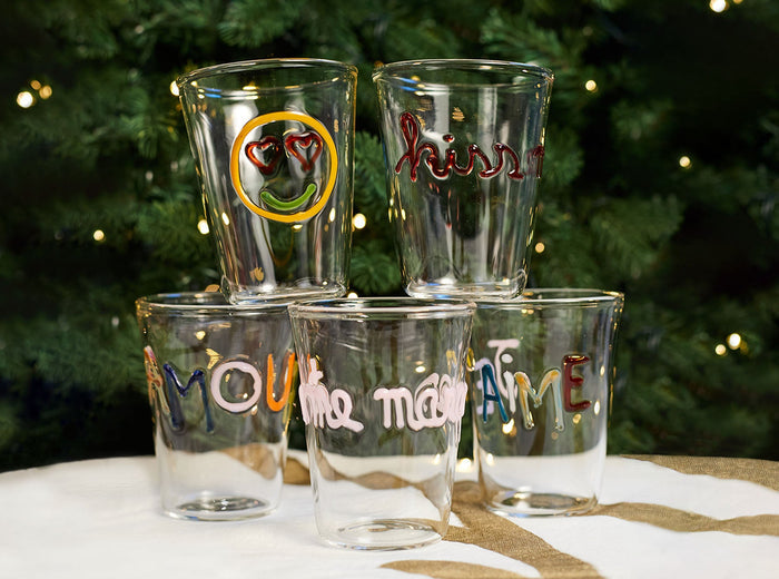 Handblown Glass 'Excited' Mood Tumbler