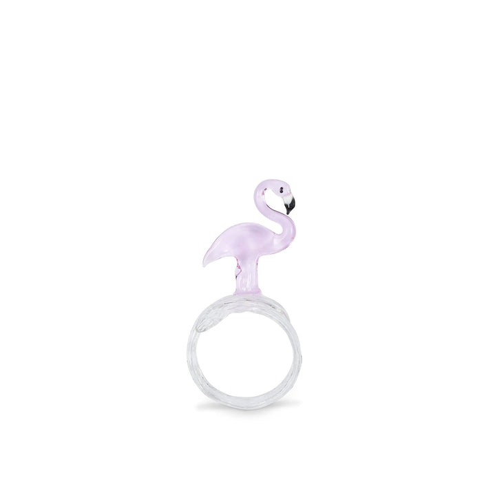 Handblown Glass Flamingo Napkin Ring