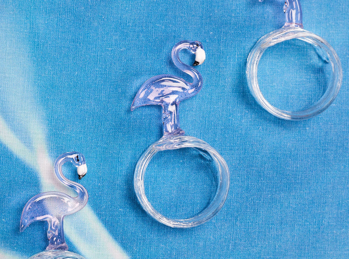 Handblown Glass Flamingo Napkin Ring