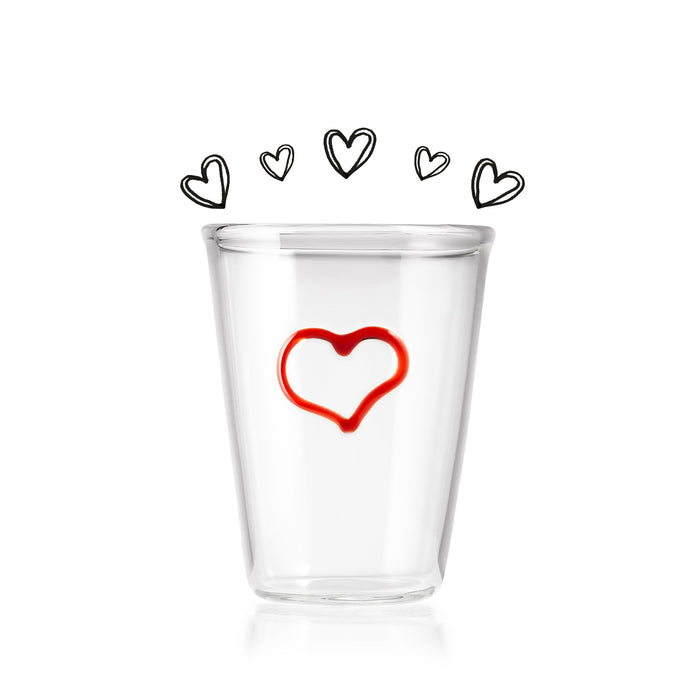 Handblown Glass Heart Tumbler