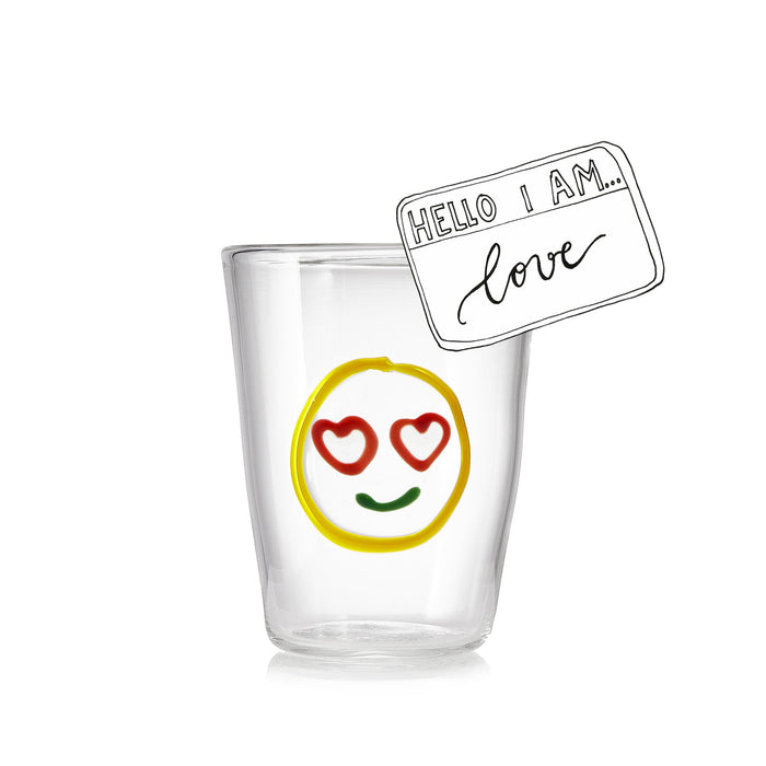 Handblown Glass 'Love' Mood Tumbler