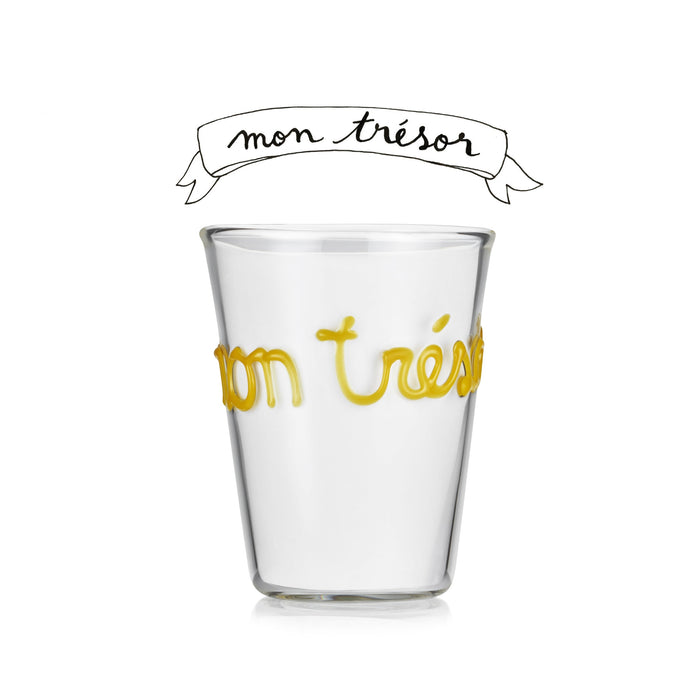 Handblown Glass "Mon Trésor" (My Treasure) Tumbler