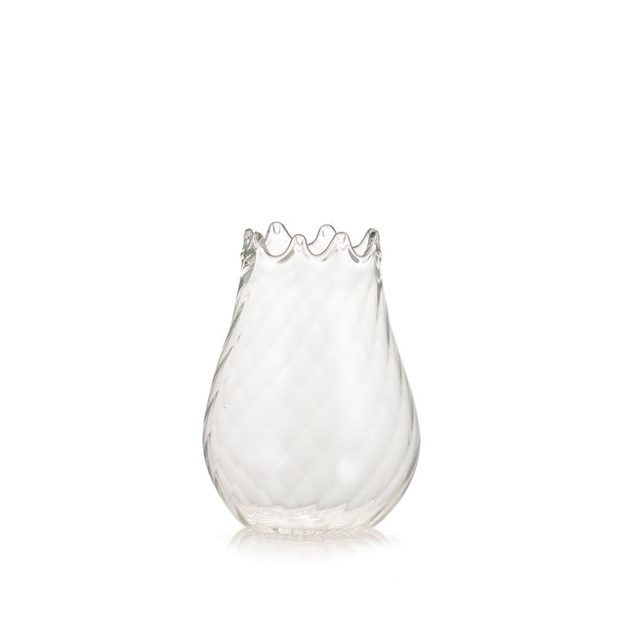 Handblown Glass Pomegranate Swirl Bud Vase