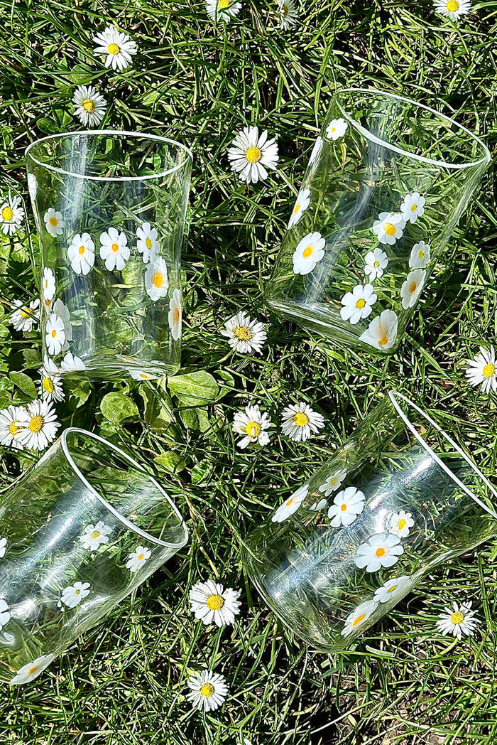 Handblown Murano Glass Daisy Tumbler