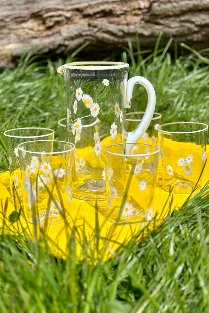 Handblown Murano Glass Daisy Tumbler