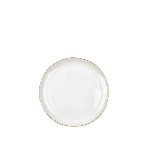 'Handmade Ceramic Side Plate with Gold Rim, 20cm