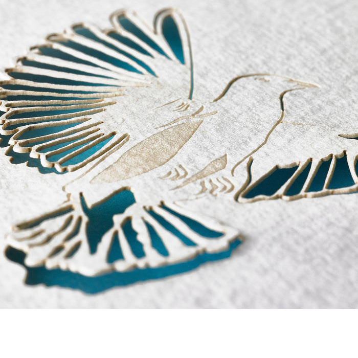 Handmade Paper Greeting Card with Dove, 15cm x 10cm