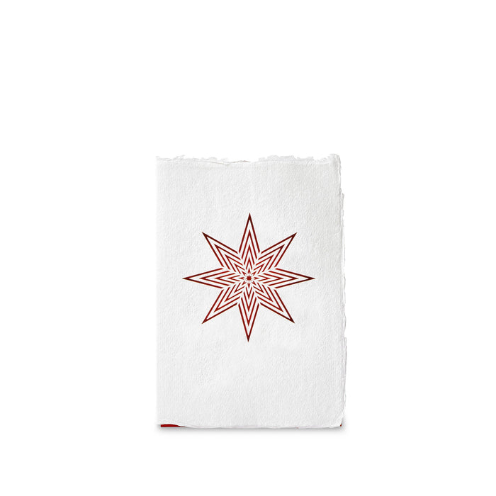 Handmade Paper Greeting Card with Star, 15cm x 10cm
