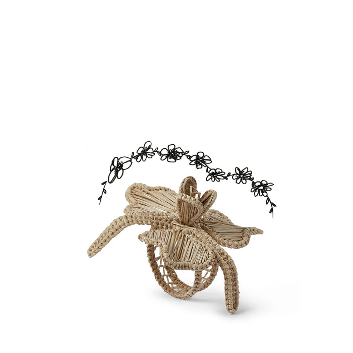 Handwoven Orchid Napkin Ring in Natural