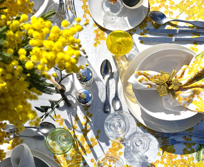 Handwoven Orchid Napkin Ring in Yellow