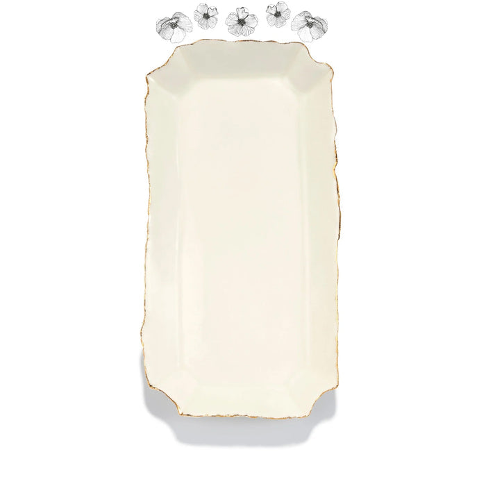 HB Deco Jagged Rectangular Tray, 23cm