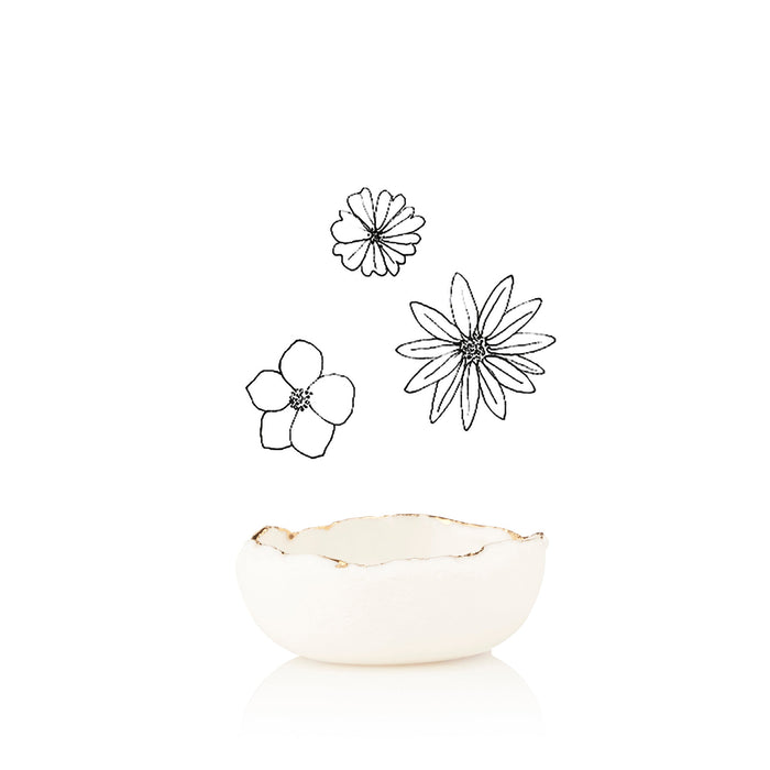 HB Jagged Bowl with Daisy, 7cm