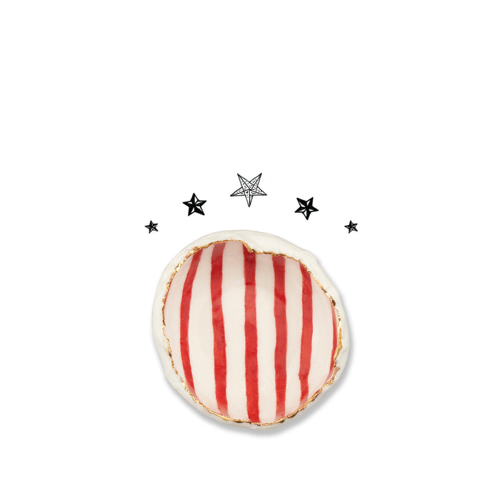 HB Jagged Bowl with Red Stripes, 7cm