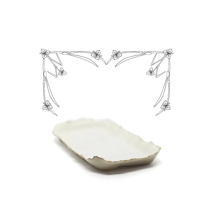 HB Rectangular Jagged Tray, 22cm