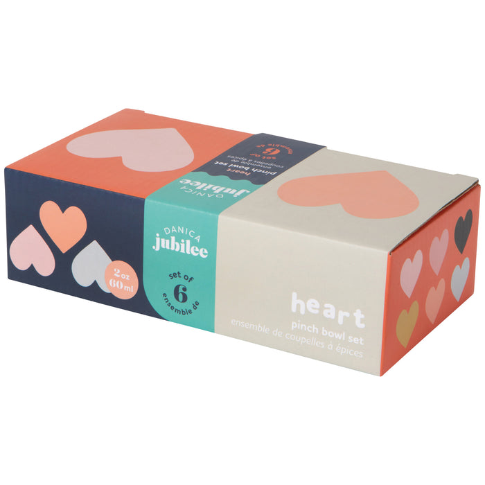 Heart Pinch Bowls Set of 6