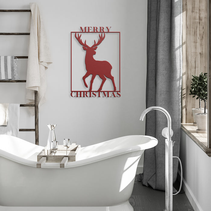 Holiday Decor Merry Christmas Metal Decor Wall Art Steel Seasonal Decor