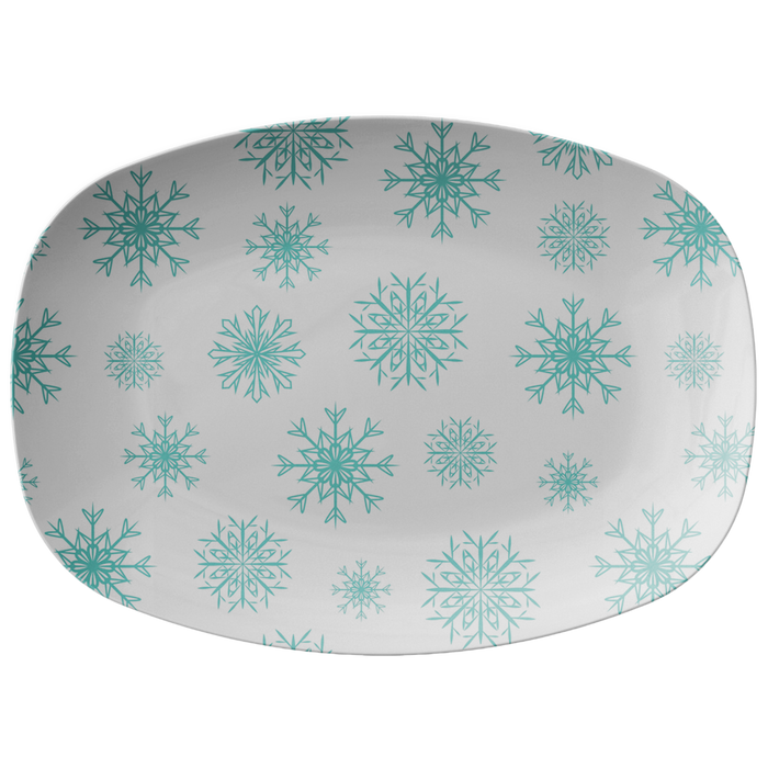 Holiday Snowflake Plastic Serving Platter