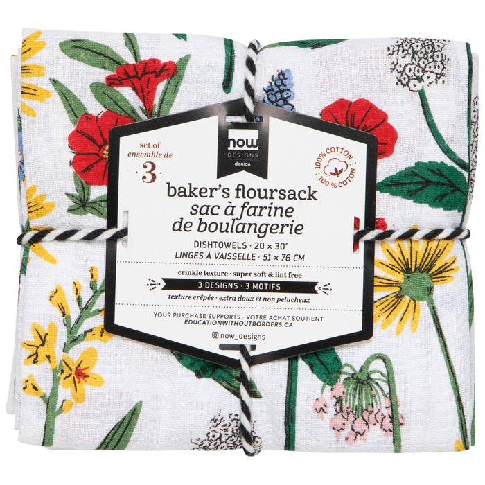 Hummingbird Baker's Floursack Dishtowels Set of 3