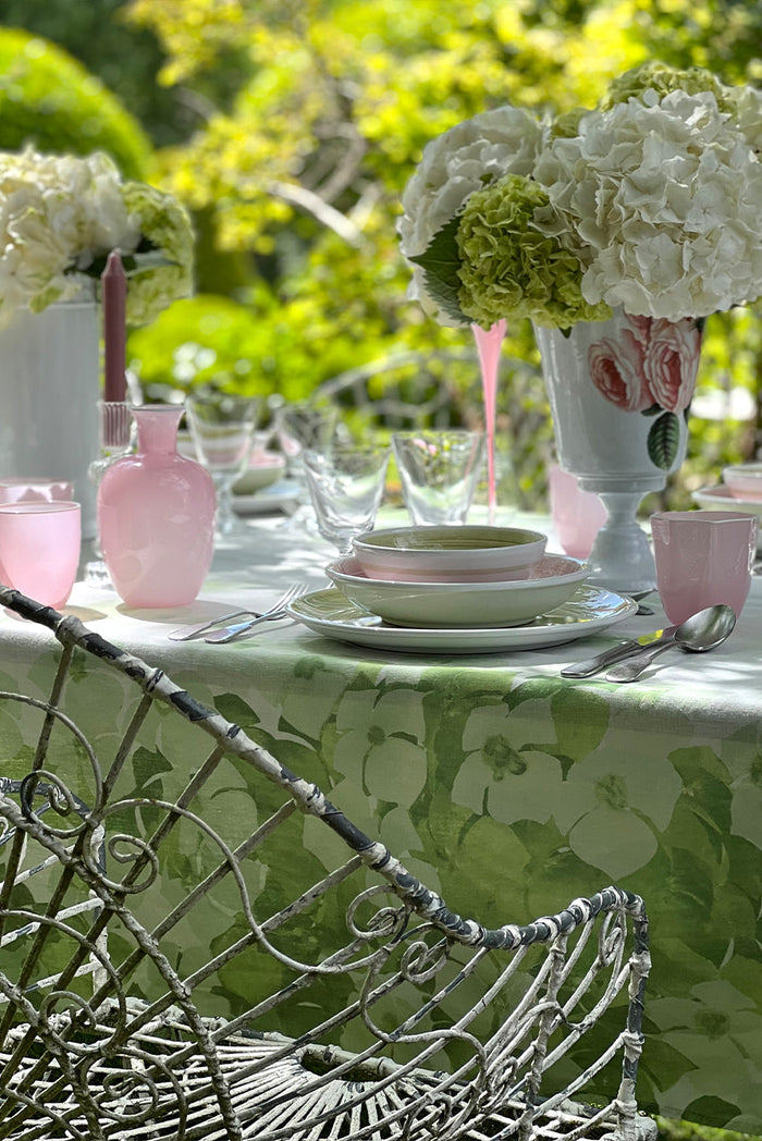 'Hydrangea' Linen Napkin in Green, 50x50cm