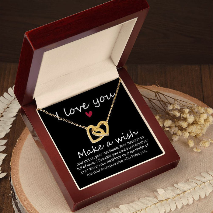 I love You Interlocking Heart Necklace Gifts for Her