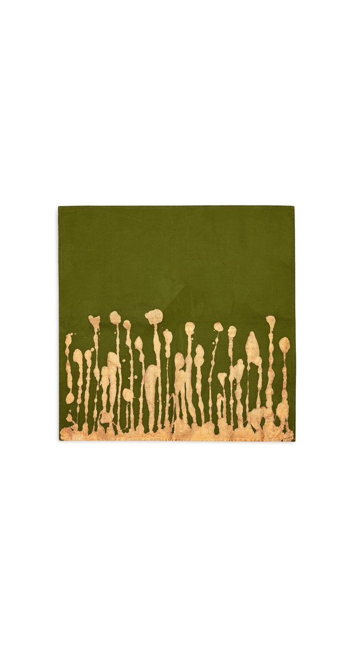 Ink Linen Napkin in Avocado Green, 50x50cm