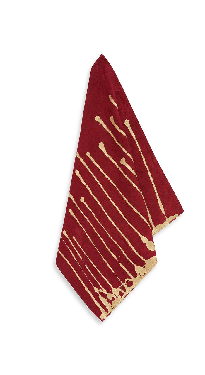Ink Linen Napkin in Claret Red, 50x50cm