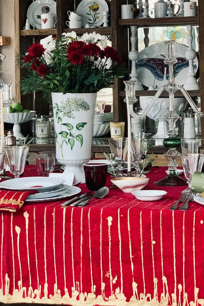 Ink Linen Napkin in Claret Red, 50x50cm