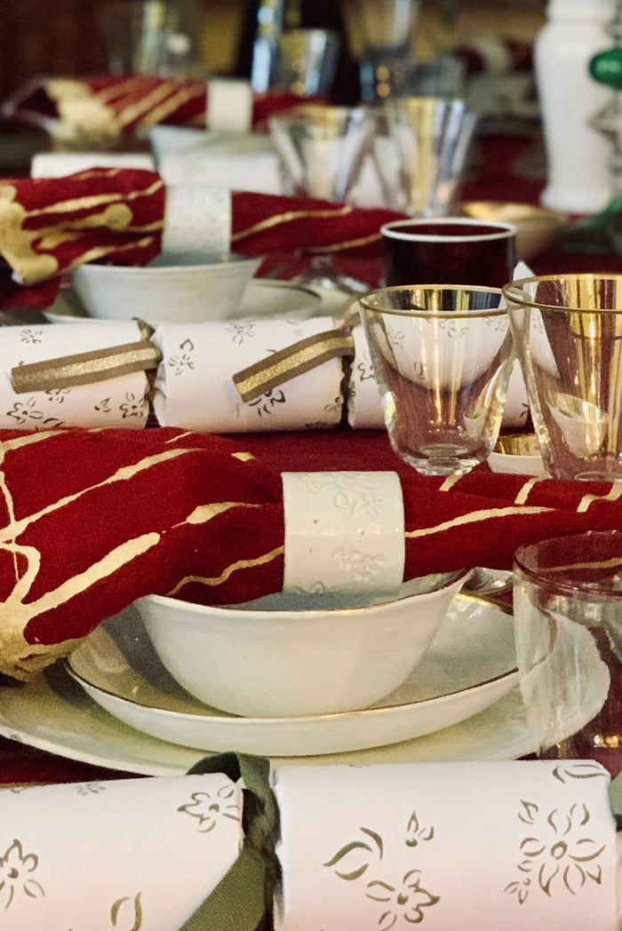 Ink Linen Napkin in Claret Red, 50x50cm