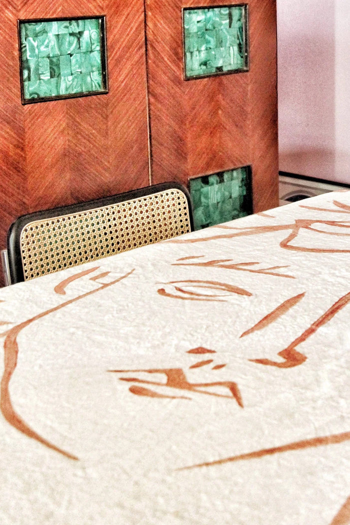 'Ionic Column' Summerill & Bishop Luke Edward Hall Linen Napkin in Coral Pink, 50x50cm